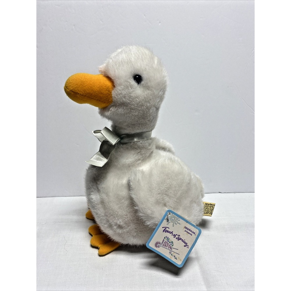 Vintage Applause White Duck Goose "Mrs. McDucky" Plush Stuffed Animal 11" w/tag